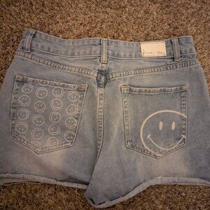 Khaki and blue jean shorts